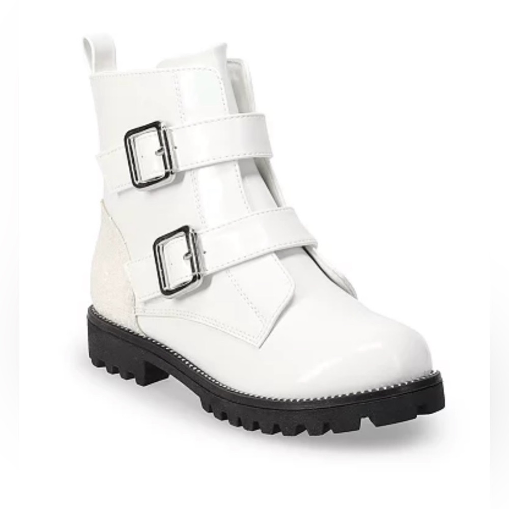 SO Kids White and Black Boots